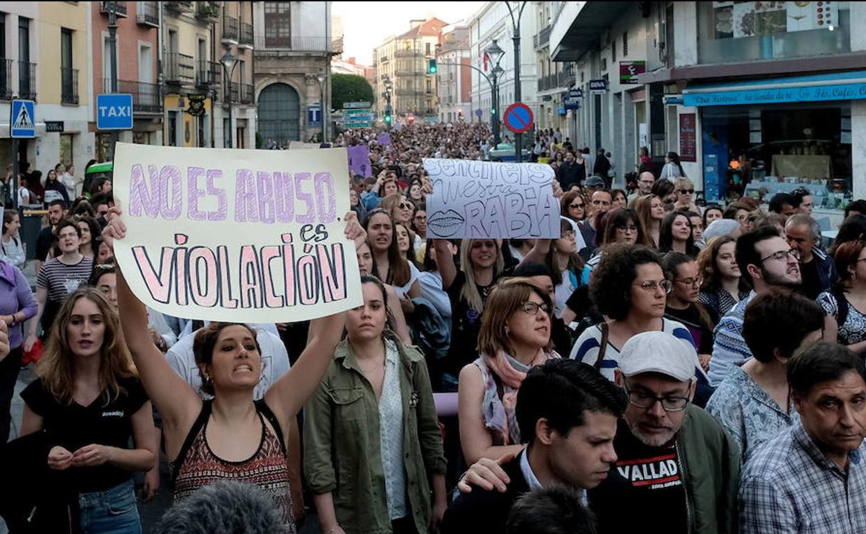 Manifestación contra la sentencia de la Manada en Valladolid.