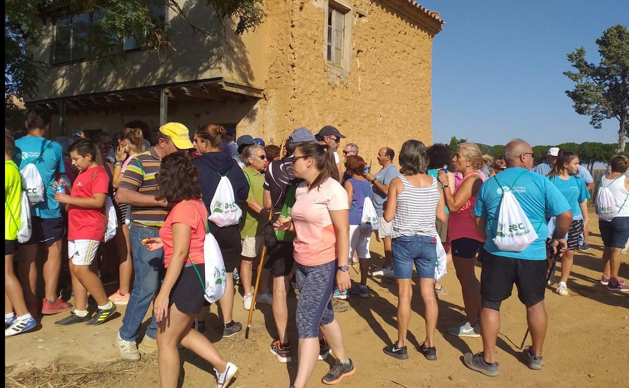 Participantes en la marcha contra el cáncer. 