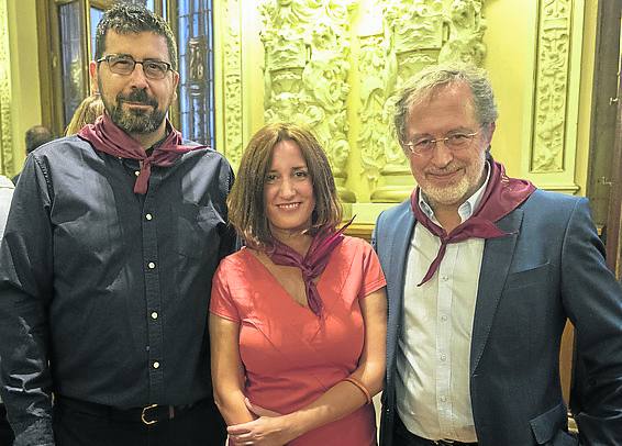Alberto Bustos, María Sánchez y Manuel Saravia.