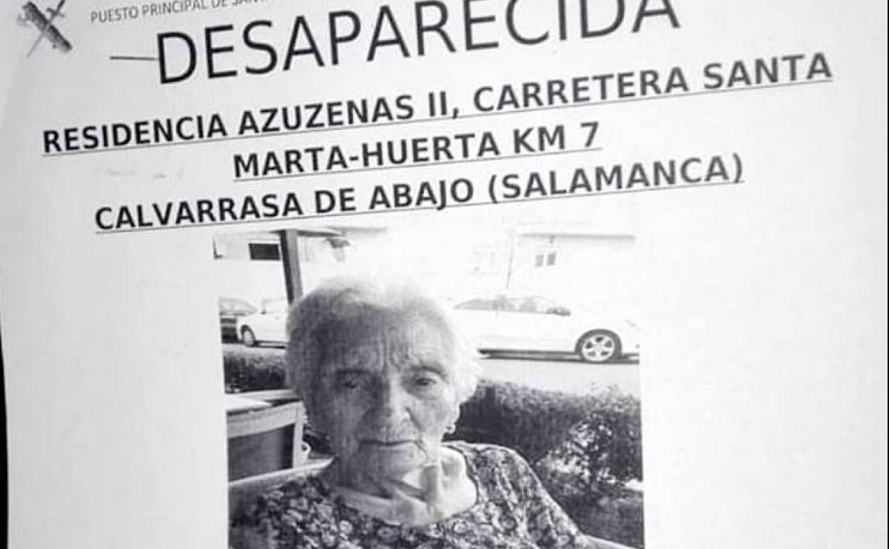 Cartel difundido en el momento de la desaparición de la mujer.