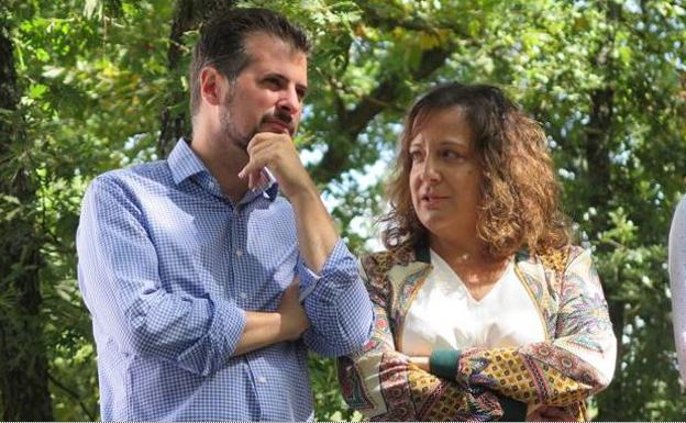 Luis Tudanca e Iratxe García, durante la Fiesta. 