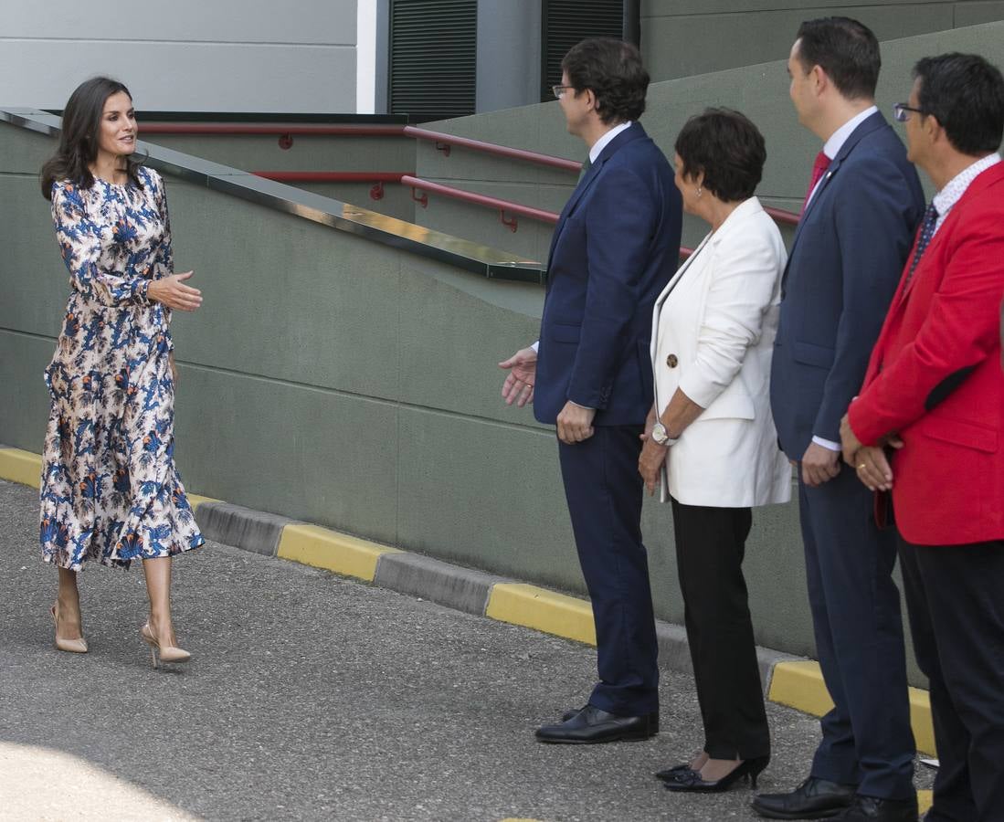 La reina ha conocido de primera mano el trabajo que se desarrolla en esta instalación de referencia nacional y ha visitado una exposición instalada con motivo del décimo aniversario del centro