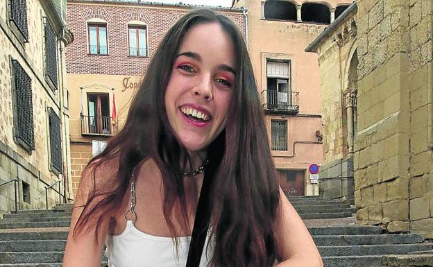 Amarna Miller, ayer en Segovia. 