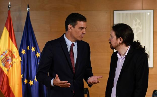 Pedro Sánchez y Pablo Iglesias durante la ronda de consultas de julio.