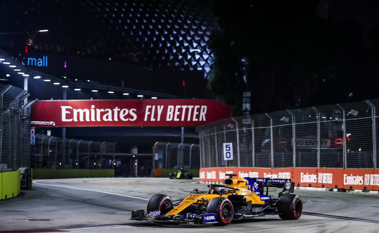 Carlos Sainz, durante el GP de Singapur. 