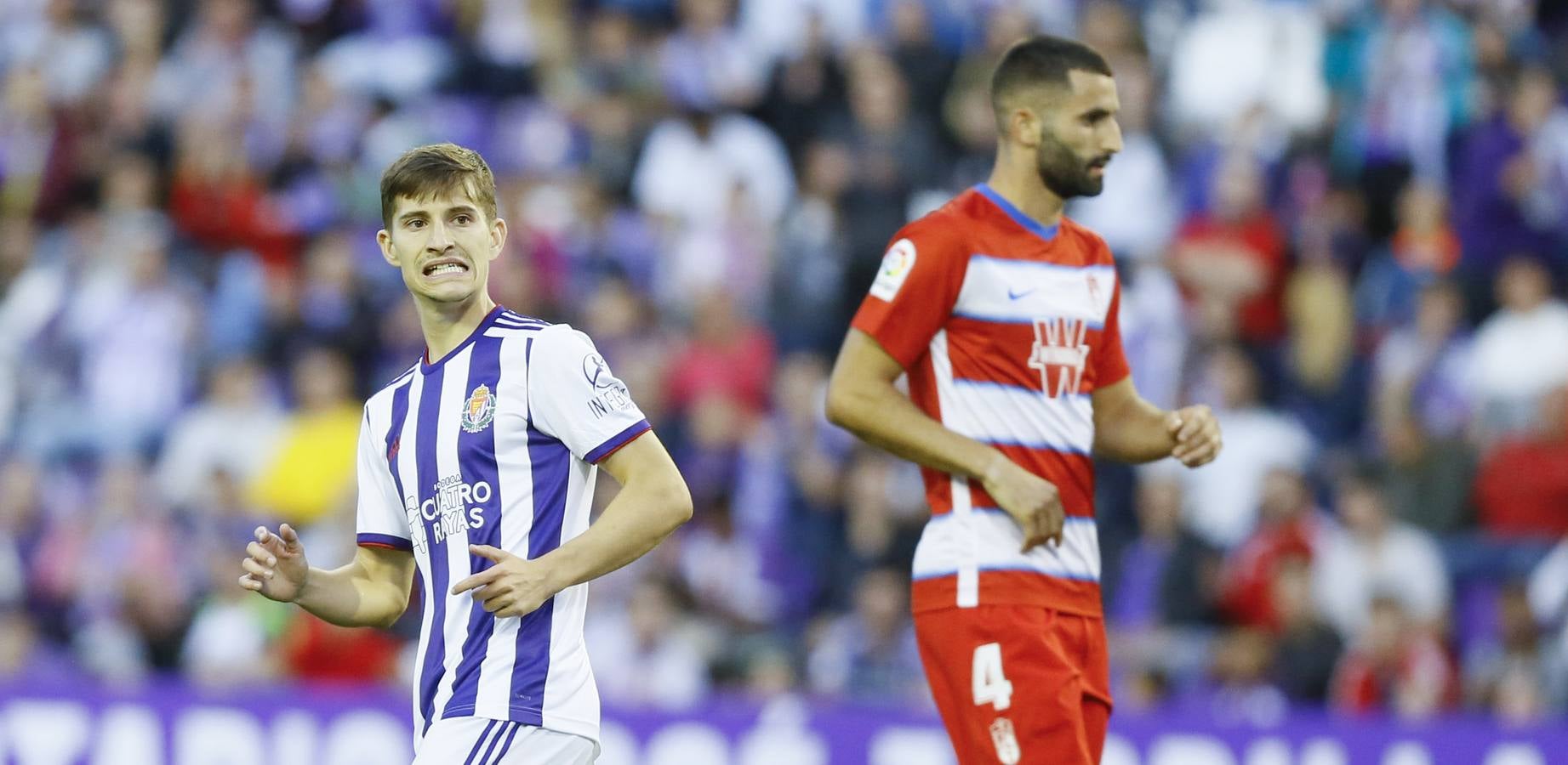 Óscar Plano adelantó al Real Valladolid después de una gran jugada llevada por Nacho, Guardiola y Toni Villa y empató Carlos Fernández