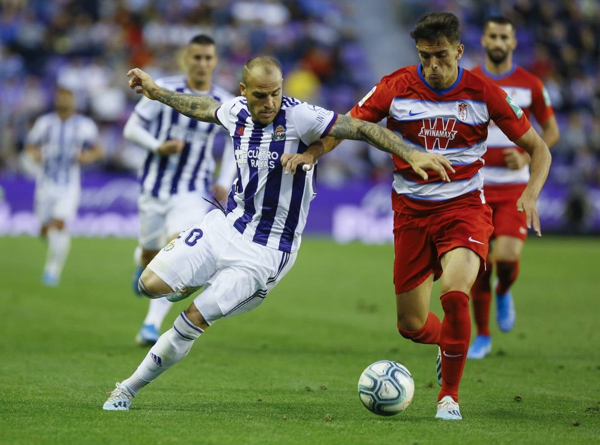 Óscar Plano adelantó al Real Valladolid después de una gran jugada llevada por Nacho, Guardiola y Toni Villa y empató Carlos Fernández