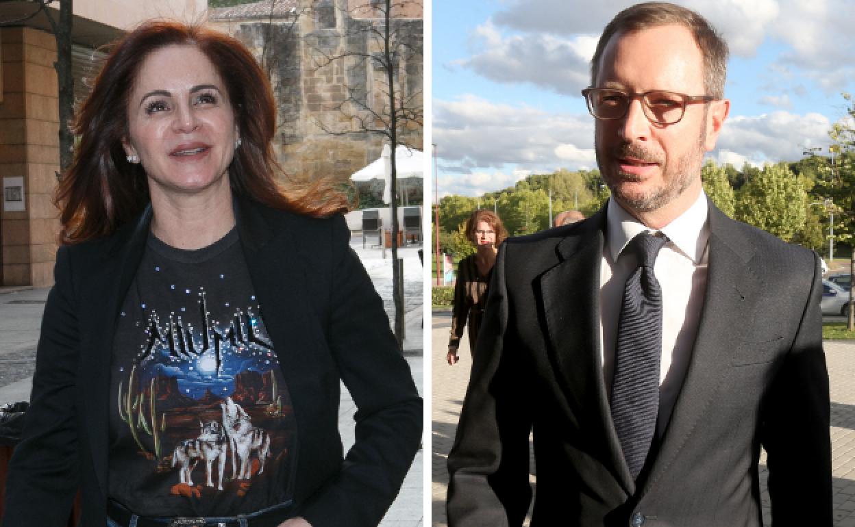 La expresidenta de las Cortes de Castilla y León, Silvia Clemente, y el portavoz del PP en el Senado, Javier Maroto.