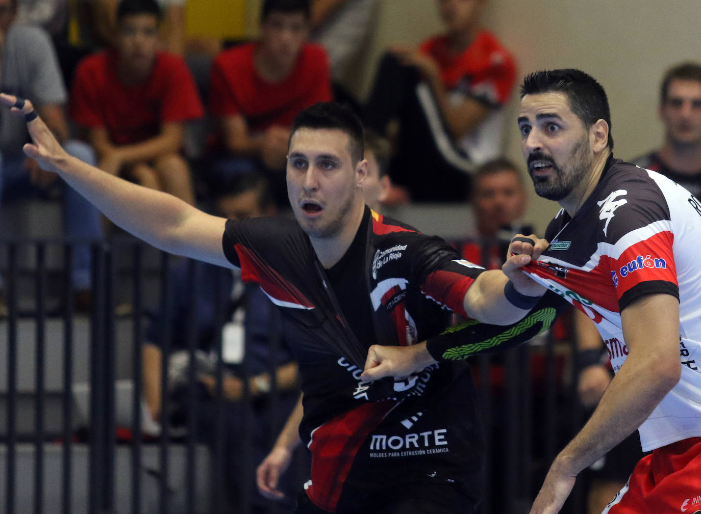 Partido entre el Balonmano Nava y el Logroño 