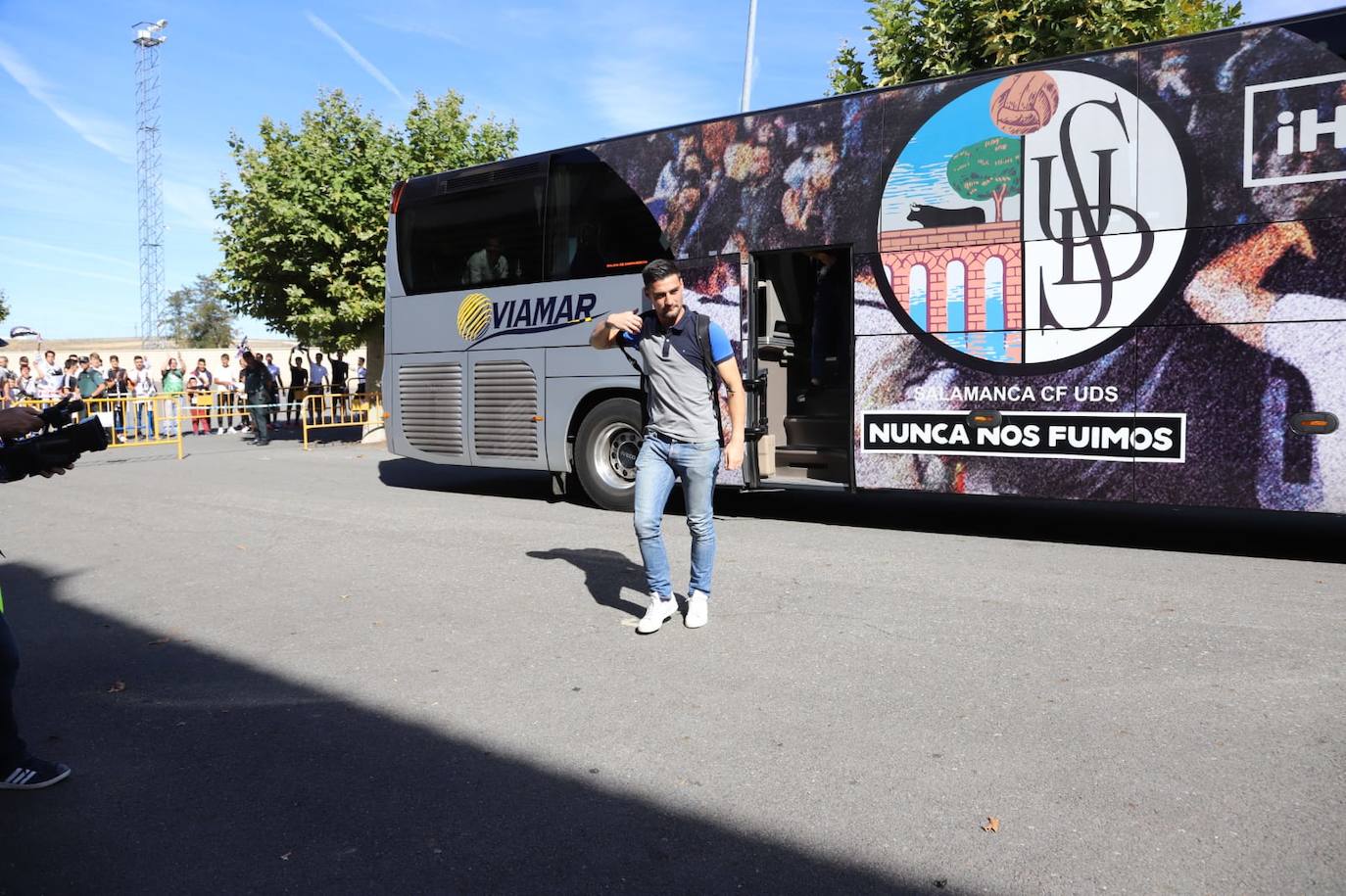 Los jugadores del Salamanca CF UDS y Unionistas. 