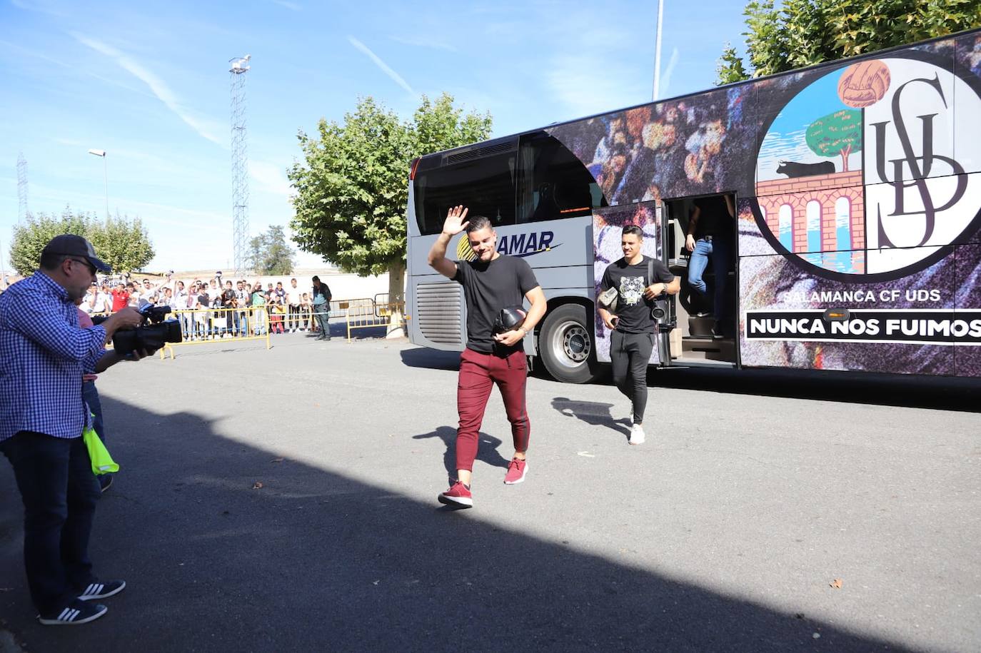 Los jugadores del Salamanca CF UDS y Unionistas. 