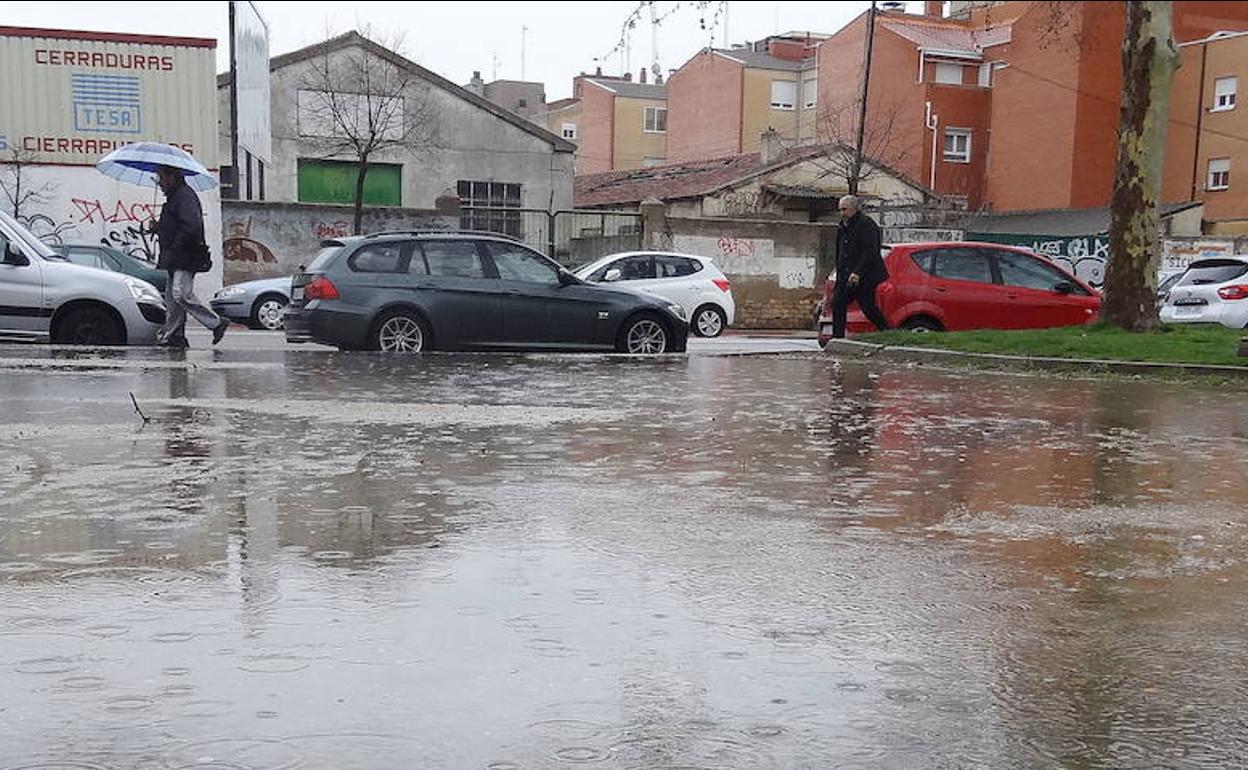 Los caminos del parque de La Paz (Delicias), en anteriores lluvias. 