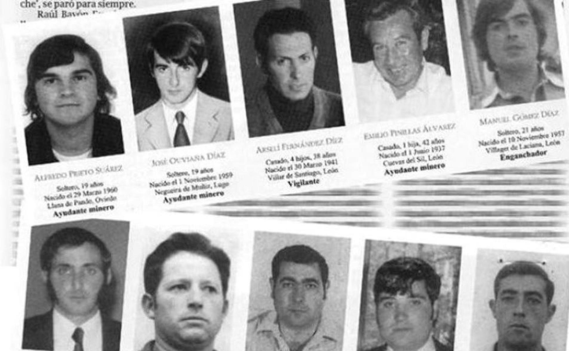 Los 10 fallecidos en el pozo María de Caboalles.