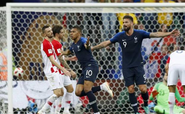 Mbappé anotó el 4-1 en la final del Mundial entre Francia y Croacia en Rusia 2018