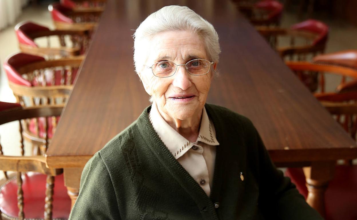 Felipa Hernández, 85 años, en la residencia Casa de Beneficencia. 