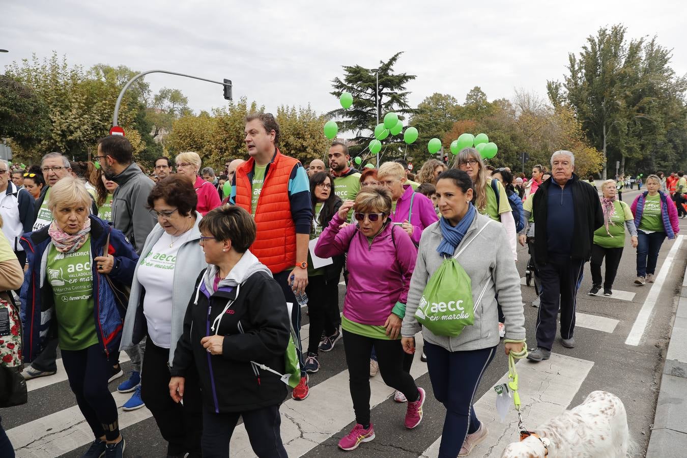 Participantes en la marcha contra el cáncer. 