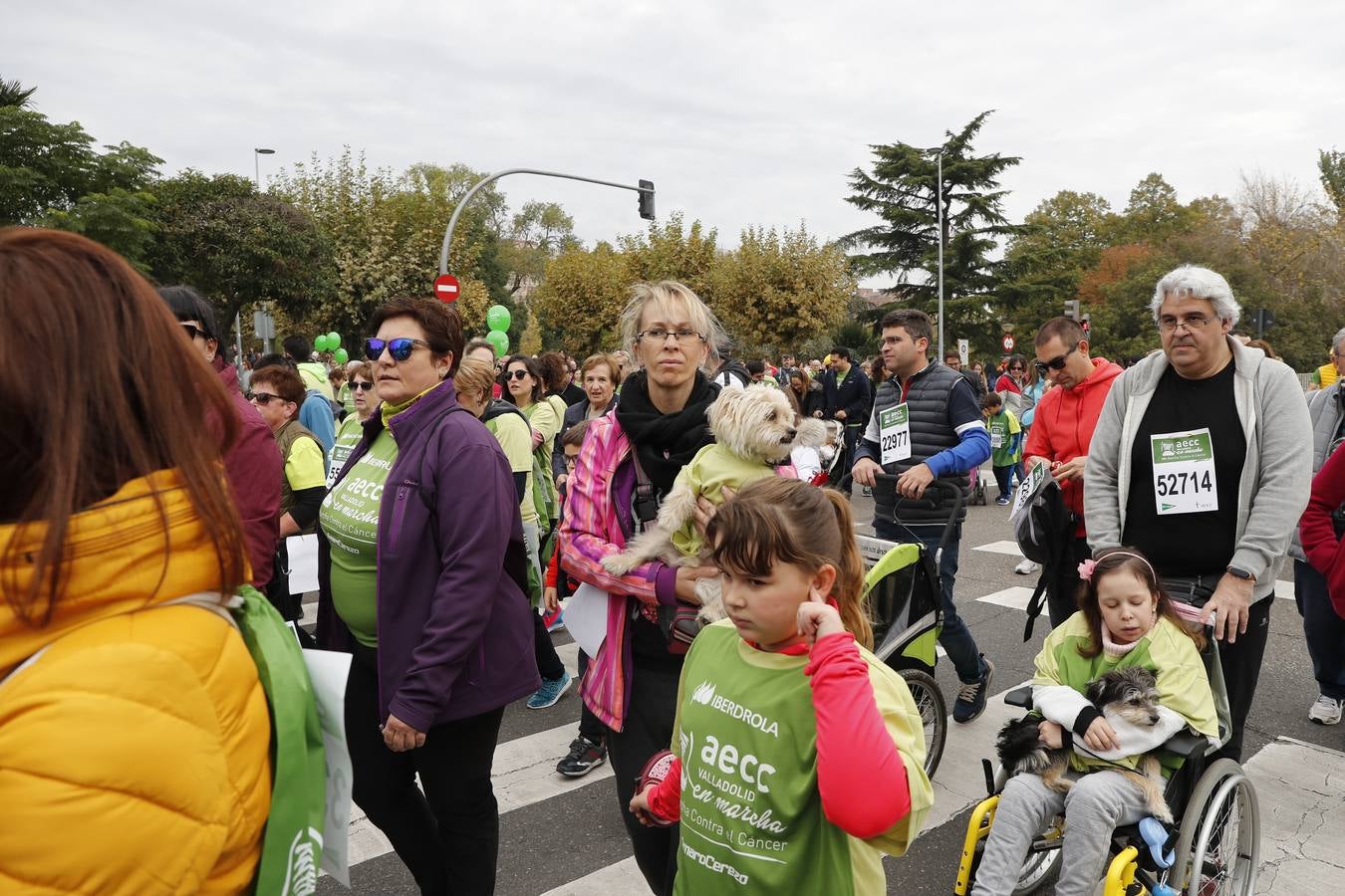 Participantes en la marcha contra el cáncer. 