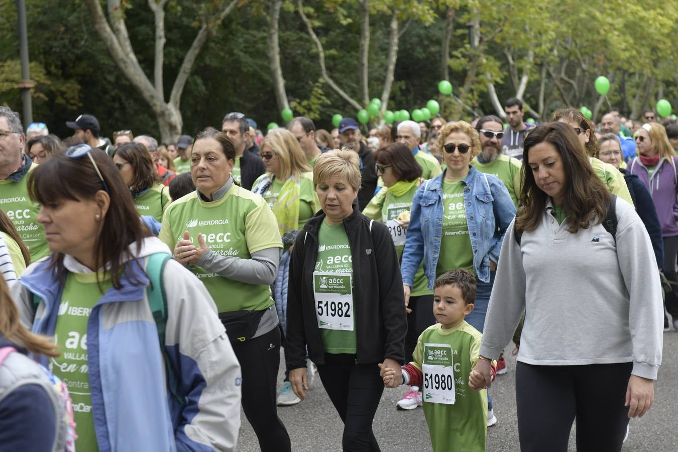 Corredores de la marcha contra el cáncer. 