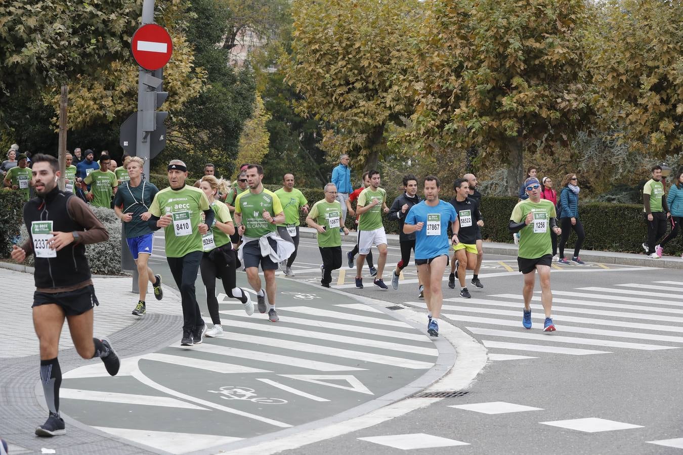 Participantes en la marcha contra el cáncer. 