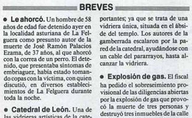 La noticia apareció al día siguiente en el diario El Correo.