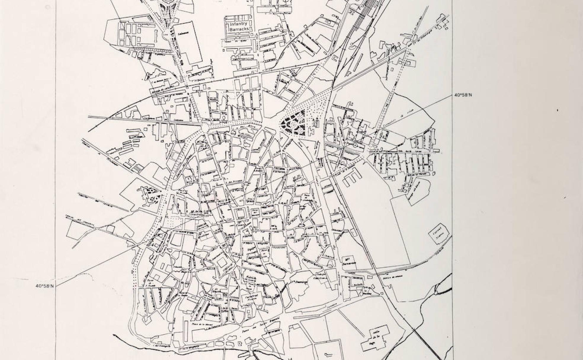 Mapa de Salamanca elaborado por los aliados en 1943. 