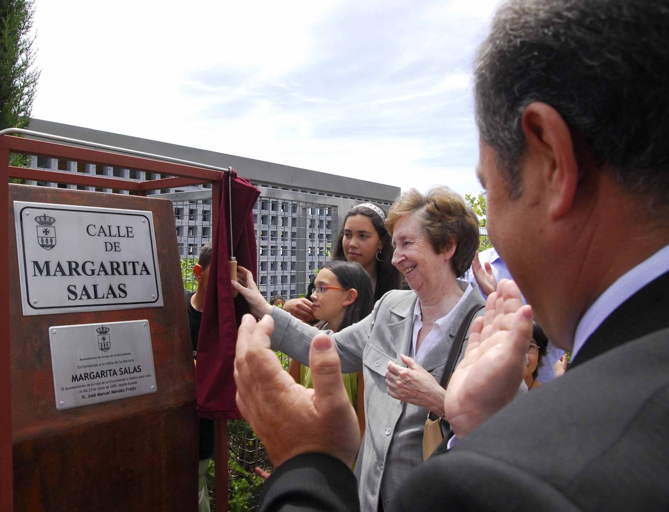 23.06.2009- Margarita Salas, investigadora y bioquímica, durante la inauguración de la calle que lleva su nombre en Arroyo de la Encomienda, Valladolid.