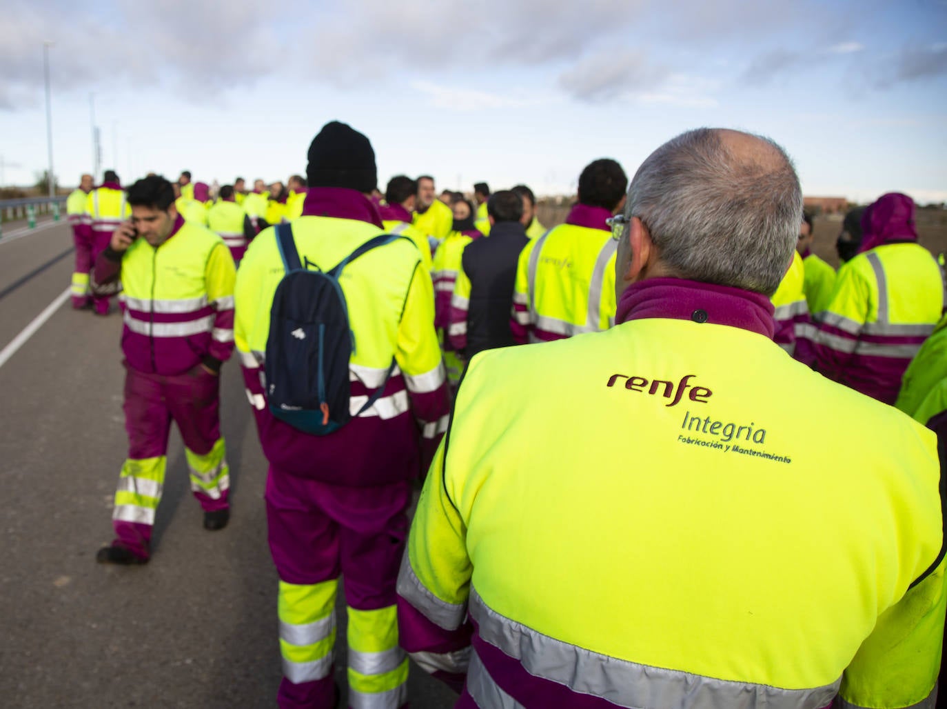 Protesta de los trabajadores de Renfe. 