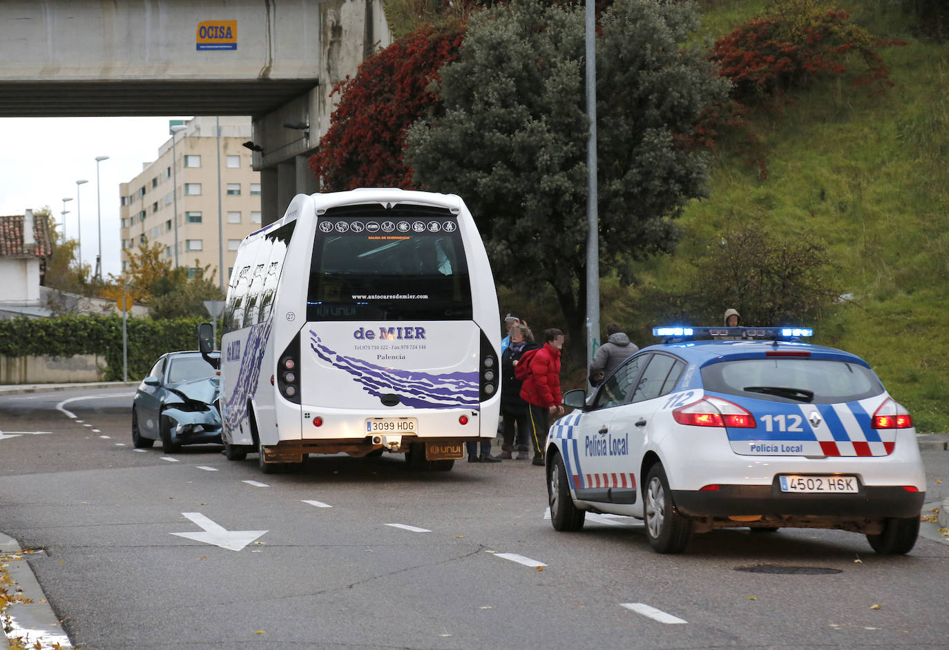 Accidente en la calle Jardines de Palencia