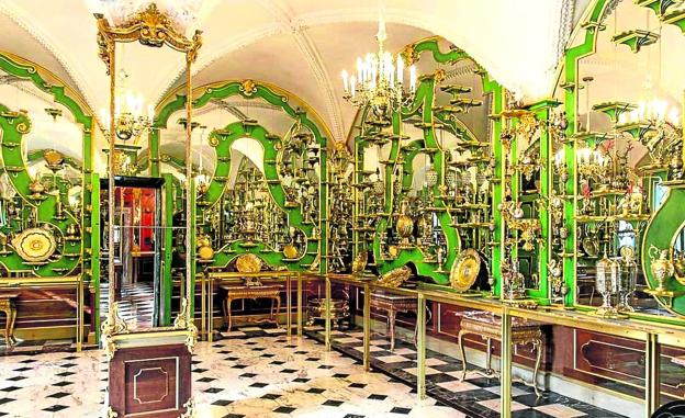 La espectacular sala bautizada como Bóveda Verde alberga las piezas más valiosas del tesoro.