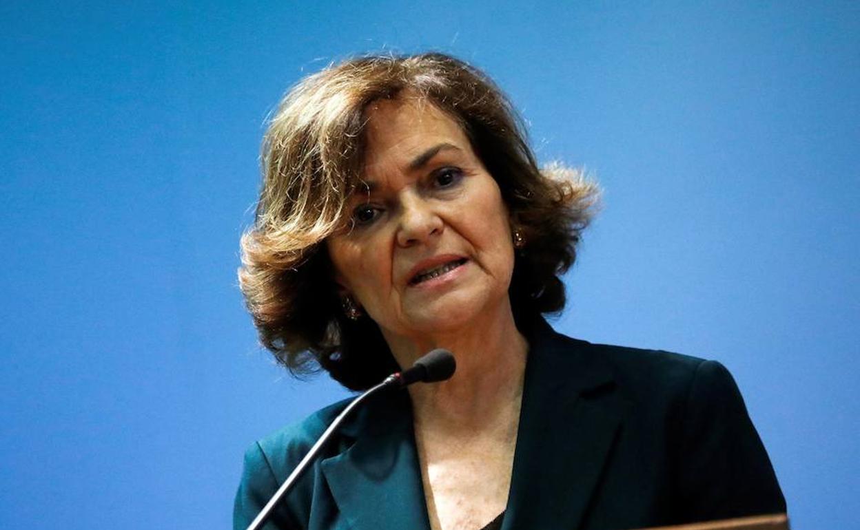 La vicepresidenta del Gobierno en funciones, Carmen Calvo.