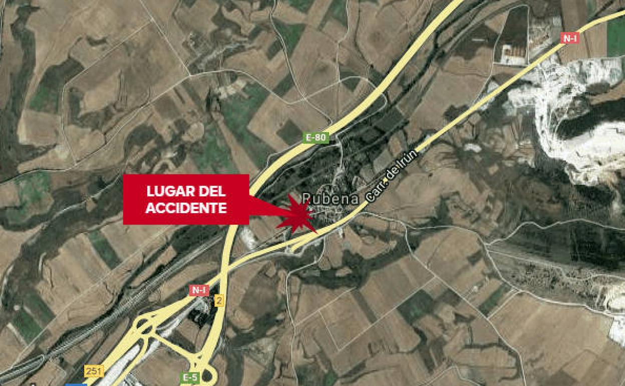 Mapa con el lugar del accidente. 