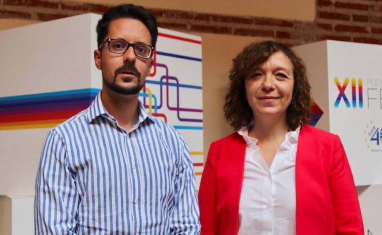 El gerente de la Ruta del Vino Sierra de Francia, Rubén De Arriba, y la presidenta de ACEVIN, Rosa Melchor.