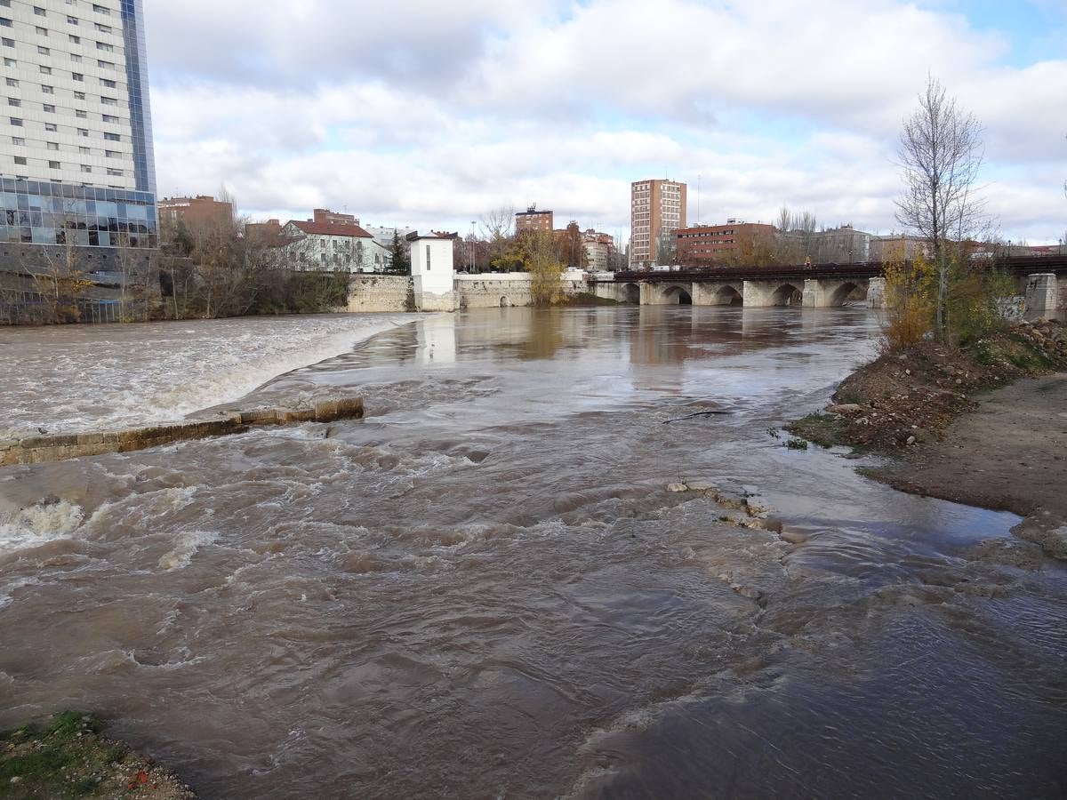 A última hora del lunes, el río llegó a arrastrar 272 metros cúbicos y anegó los paseos inferiores bajo el puente de Poniente