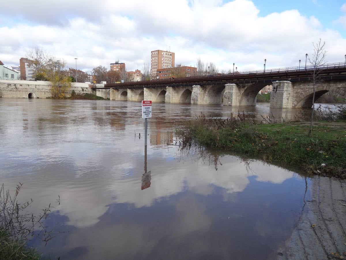 A última hora del lunes, el río llegó a arrastrar 272 metros cúbicos y anegó los paseos inferiores bajo el puente de Poniente