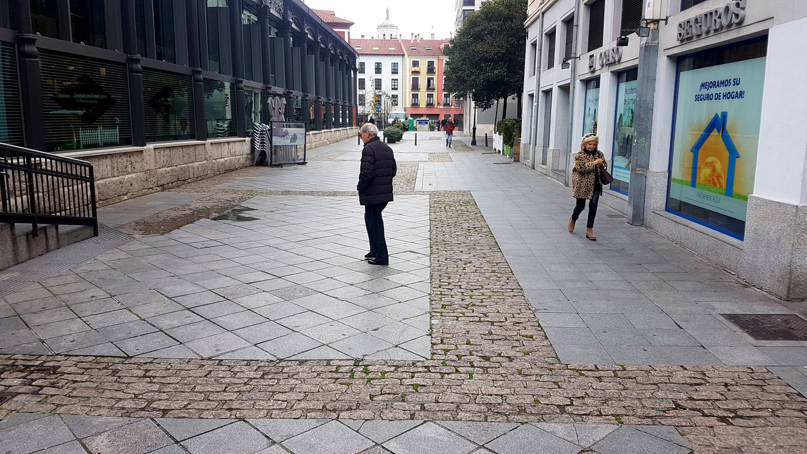 Evocación del cauce del ramal norte del río Esgueva en la calle Sandoval.