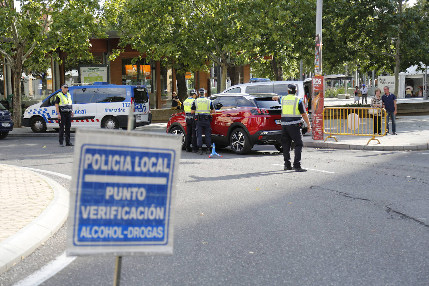 Punto de control de alcohol y drogas durante el pasado verano. 