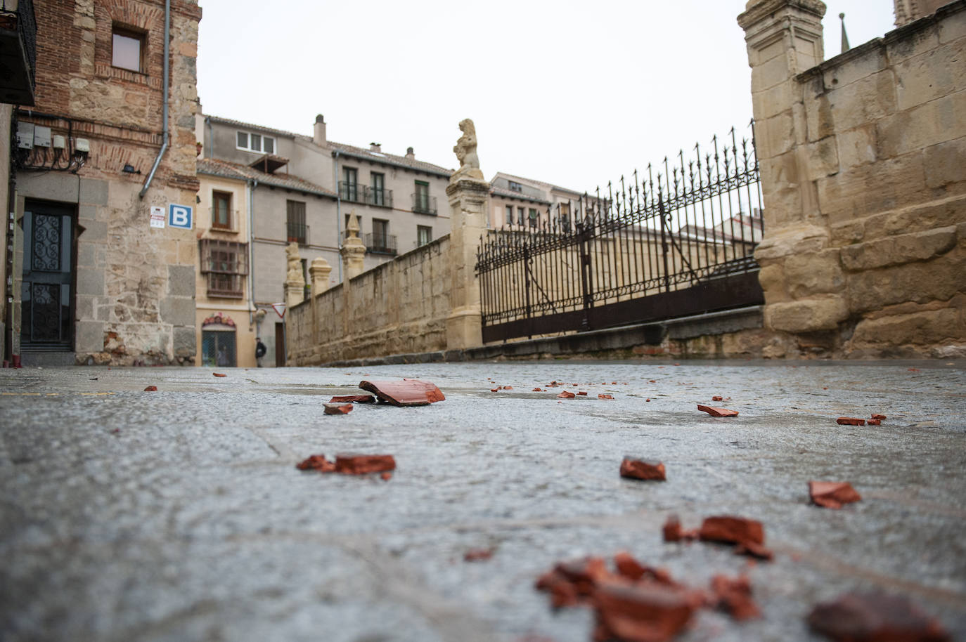 Efectos del vendaval en la ciudad. 