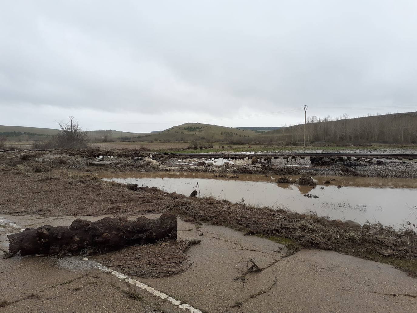 Efectos del temporal en Barruelo de Santullán. 