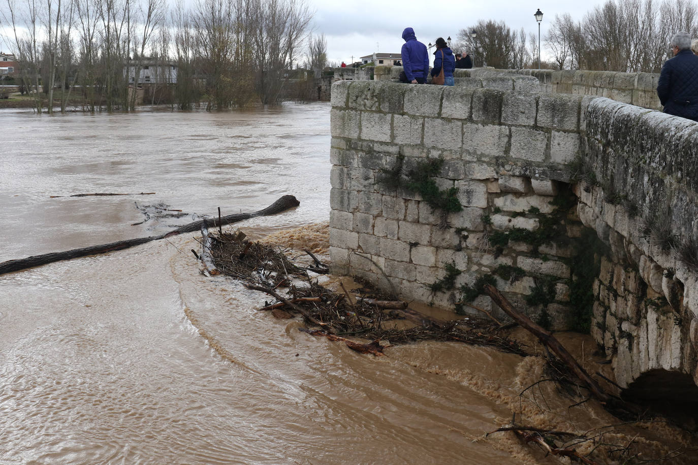 Fotos: El Pisuerga, a punto de inundar por completo el puente de Simancas