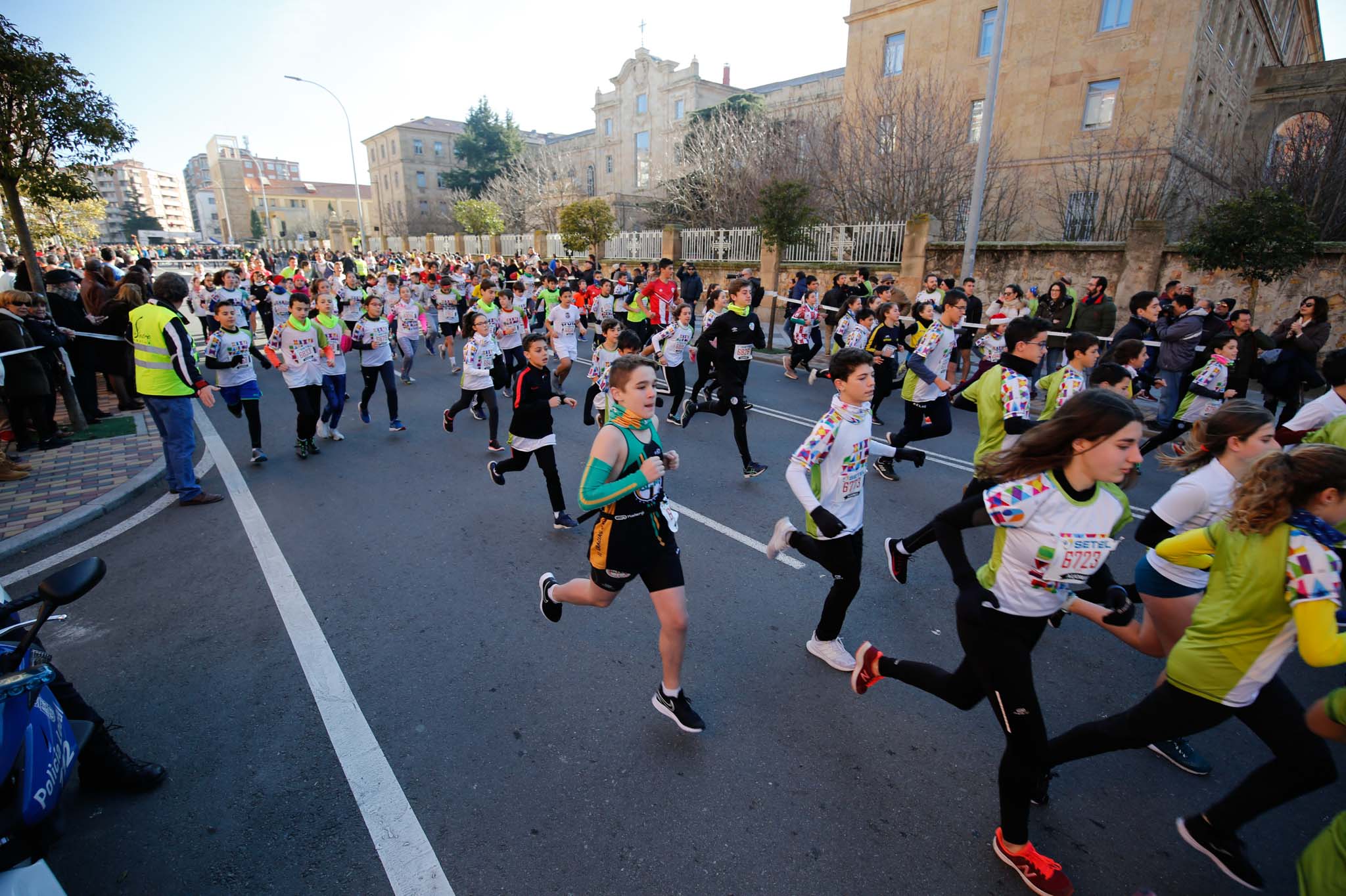 Primera carrera de niños de la San Silvestre salmantina.