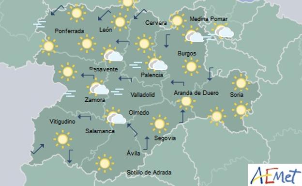 Imagen principal - Mapa de la Aemet para el día 30 por la mañana (foto 1) y para el día 31 por la mañana (foto 2) y por la tarde (foto 3). 