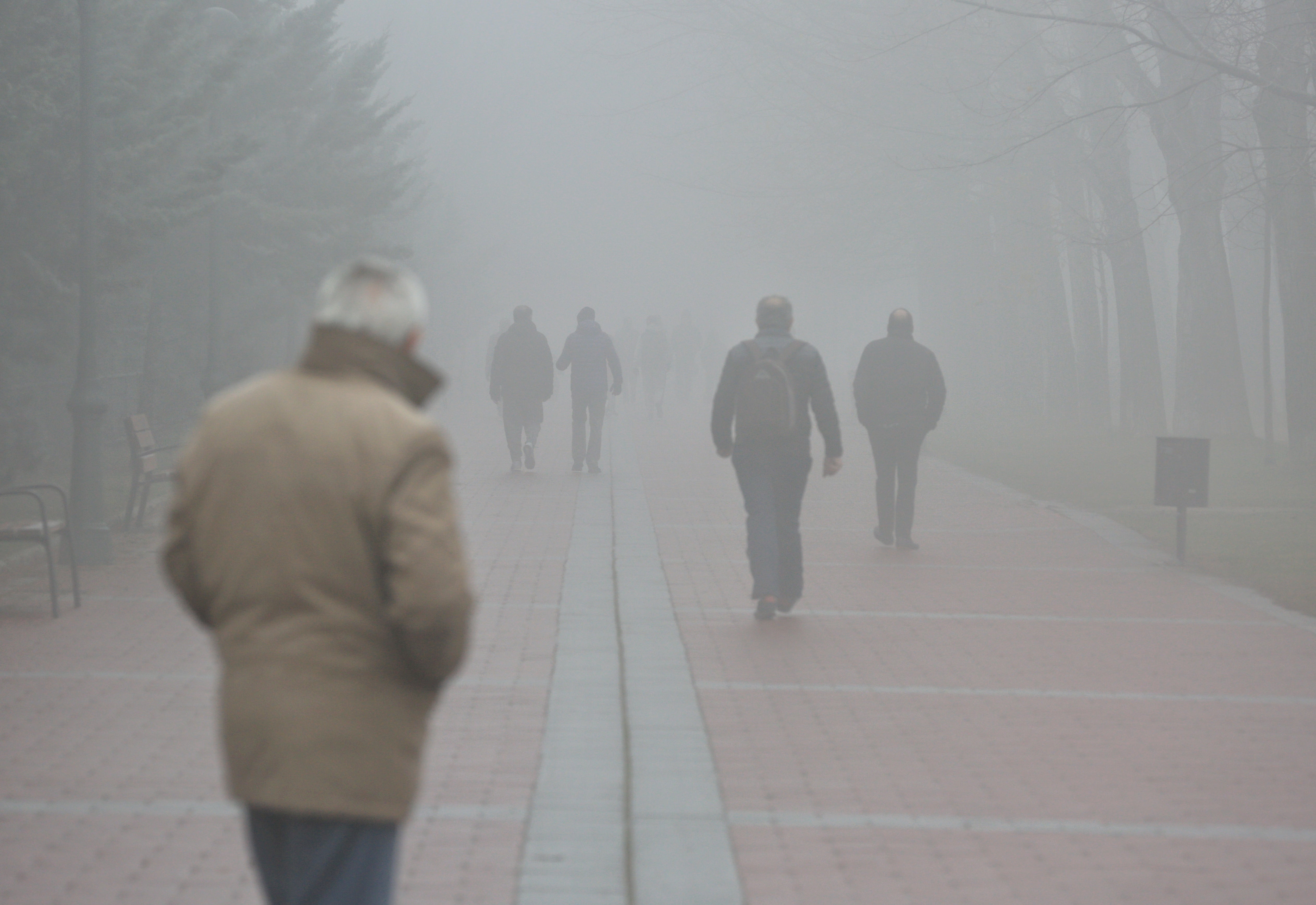 Una intensa niebla cubre toda la ciudad de Valladolid, que participa de la alerta amarilla que afecta a toda la provincia y permanecerá activa hasta las 13 horas de este lunes 30 de diciembre.