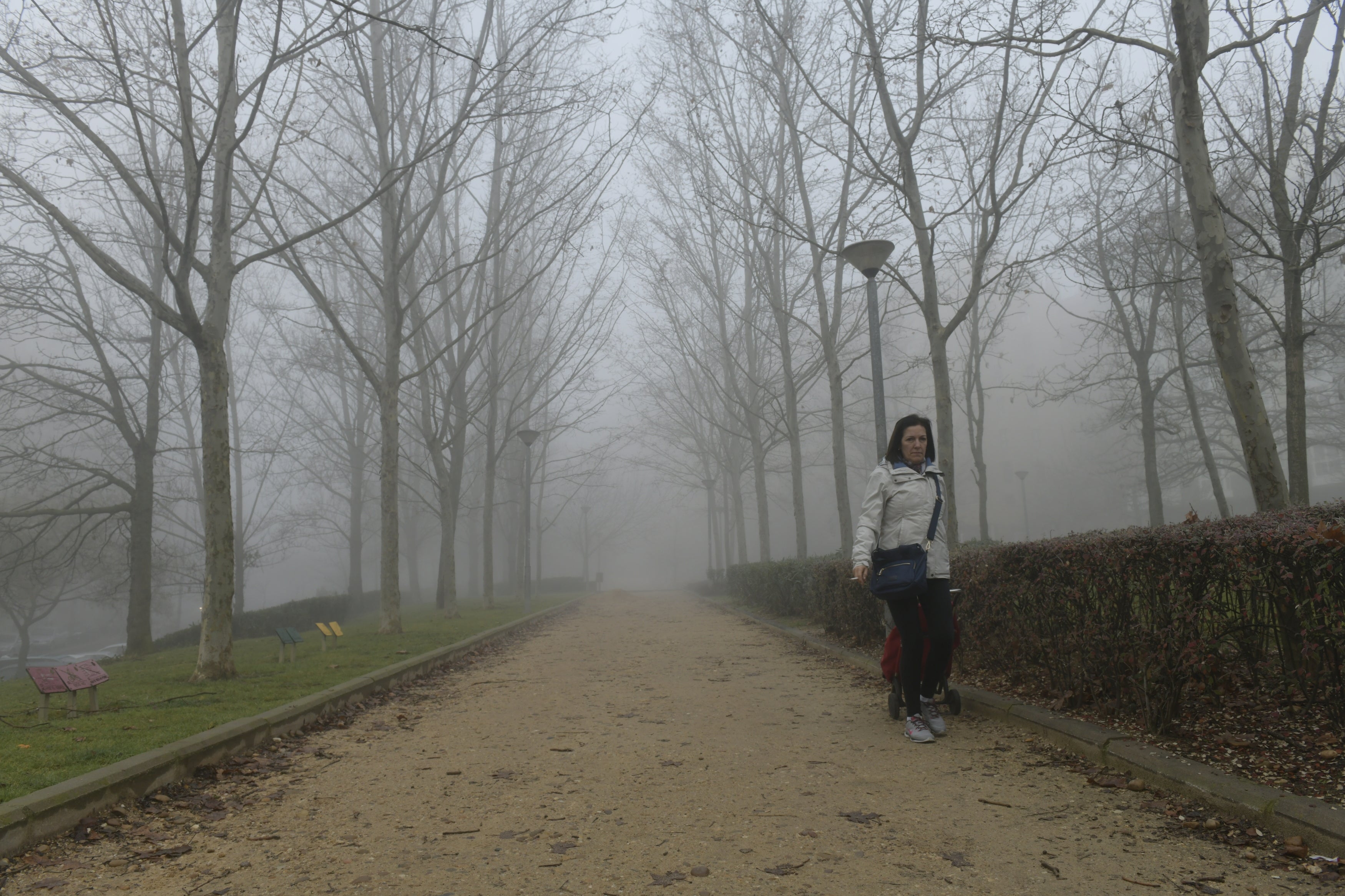 Una intensa niebla cubre toda la ciudad de Valladolid, que participa de la alerta amarilla que afecta a toda la provincia y permanecerá activa hasta las 13 horas de este lunes 30 de diciembre.