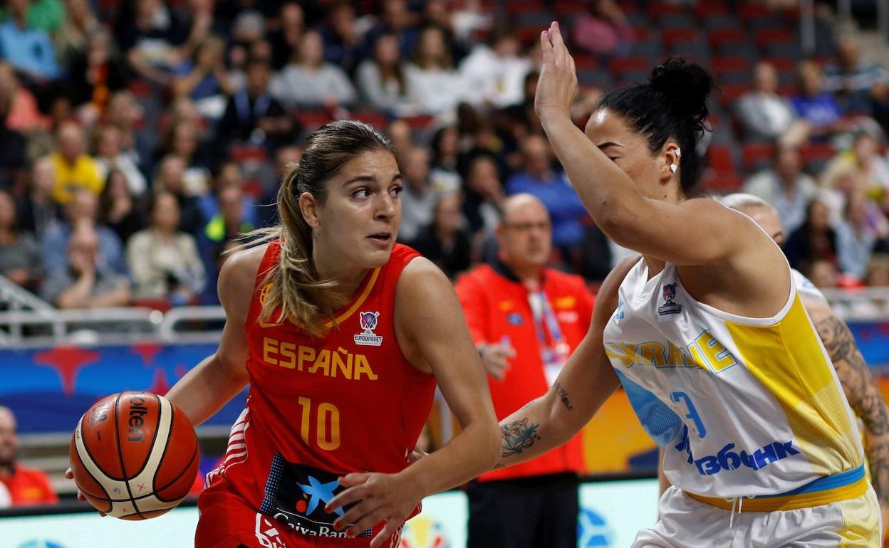 Marta Xargay, en un partido de la Selección Española.