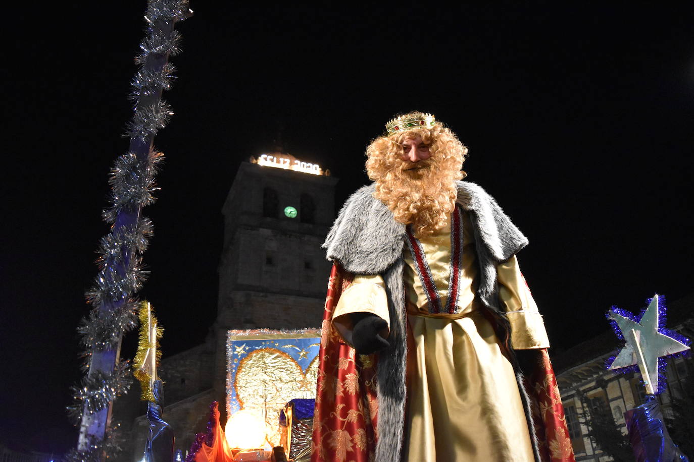 Los Reyes Magos en la cabalgata de aguilar.
