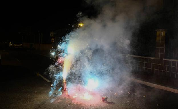 Petardos en Nochevieja en Valladolid. 