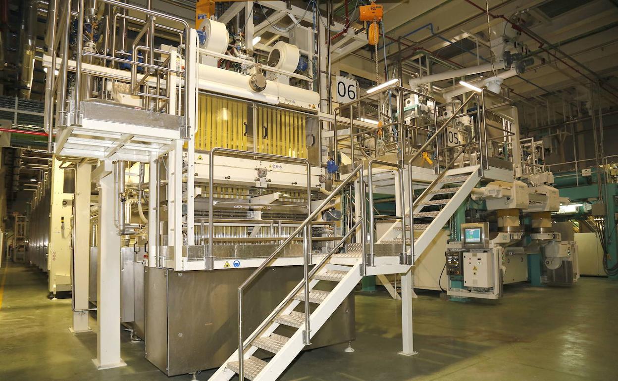 Interior de la fábrica de Vanta de Baños. 