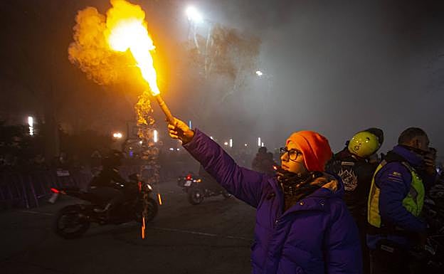 Desfile de antorchas. 