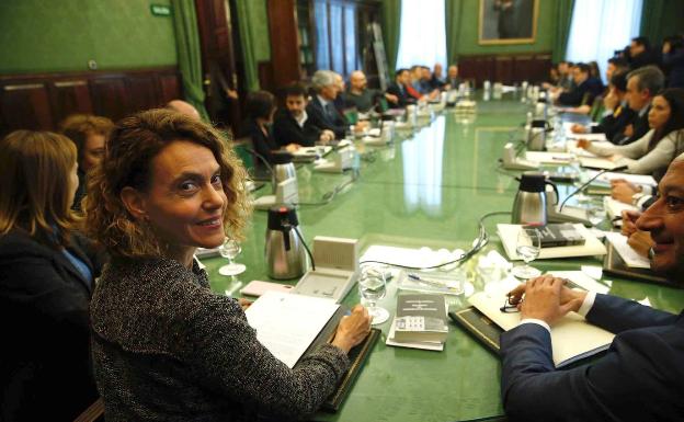 Batet preside la reunión de la Junta de Portavoces en el Congreso. 