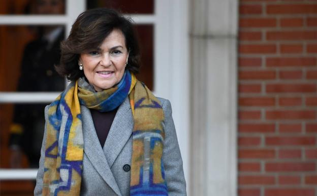 La vicepresidenta primera del Gobierno, Carmen Calvo. 